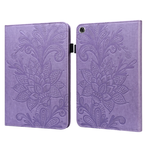 

For Lenovo M10 Plus / M10 Plus TB-X606F/TB-606X Lace Flower Embossing Pattern Horizontal Flip Leather Case with Holder & Card Slots & Wallet & Photo Frame(Purple)