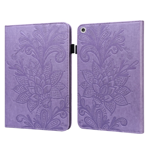 

For Lenovo M10 FHD REL Lace Flower Embossing Pattern Horizontal Flip Leather Case with Holder & Card Slots & Wallet & Photo Frame(Purple)