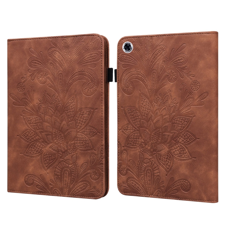 

For Lenovo Tab M10 HD Gen 2 Lace Flower Embossing Pattern Horizontal Flip Leather Case with Holder & Card Slots & Wallet & Photo Frame(Brown)