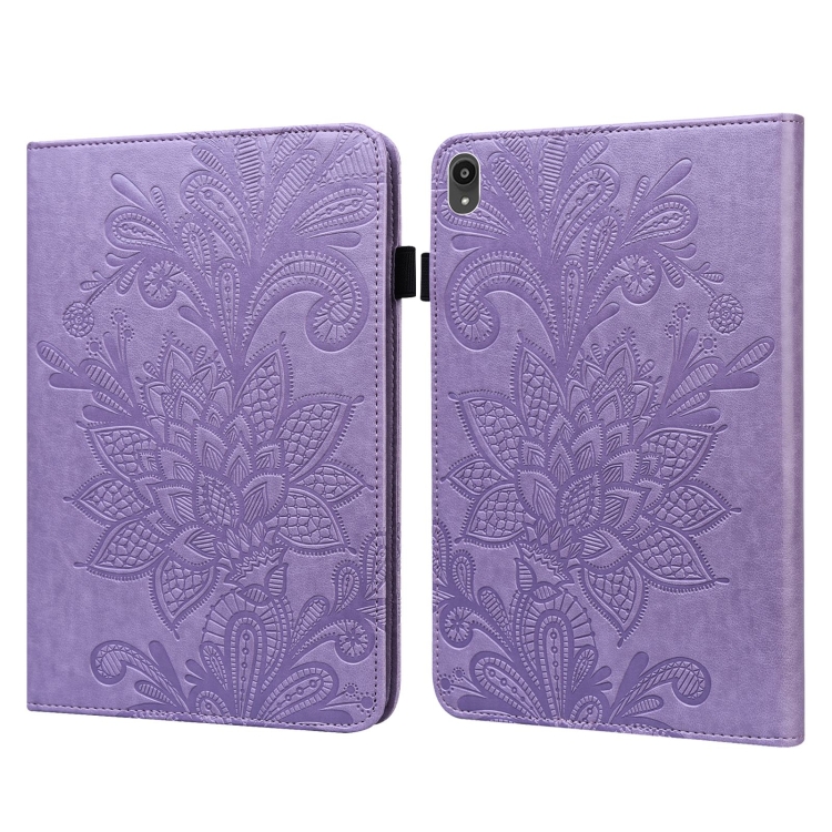 

For Lenovo Tab P11 2020 11 inch TB-J606F/J606X Lace Flower Embossing Pattern Horizontal Flip Leather Case with Holder & Card Slots & Wallet & Photo Frame(Purple)