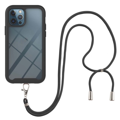 

Starry Sky Solid Color Series Shockproof PC + TPU Protective Case with Neck Strap For iPhone 11 Pro(Black)
