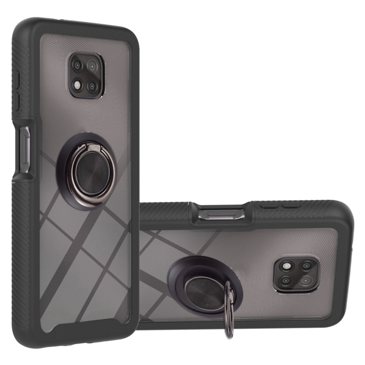 

For Motorola Moto G Power 2021 Starry Sky Solid Color Series Shockproof PC + TPU Protective Case with Ring Holder & Magnetic Function(Black)