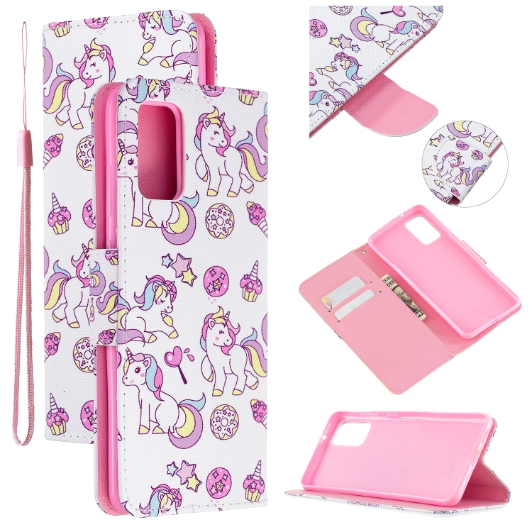 

For Samsung Galaxy S20+ Colored Drawing Pattern Cross Texture Horizontal Flip PU Leather Case with Holder & Card Slots & Wallet(Ice Cream Unicorn)