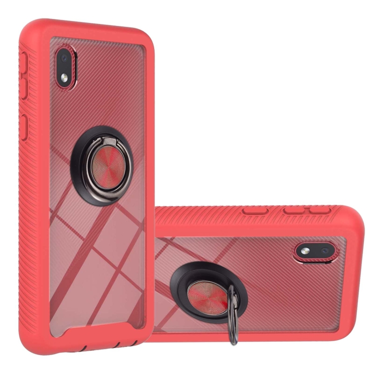 

For Samsung Galaxy A01 Core Starry Sky Solid Color Series Shockproof PC + TPU Protective Case with Ring Holder & Magnetic Function(Red)