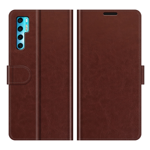 

For TCL 20 Pro 5G R64 Texture Single Horizontal Flip Protective Case with Holder & Card Slots & Wallet& Photo Frame(Brown)