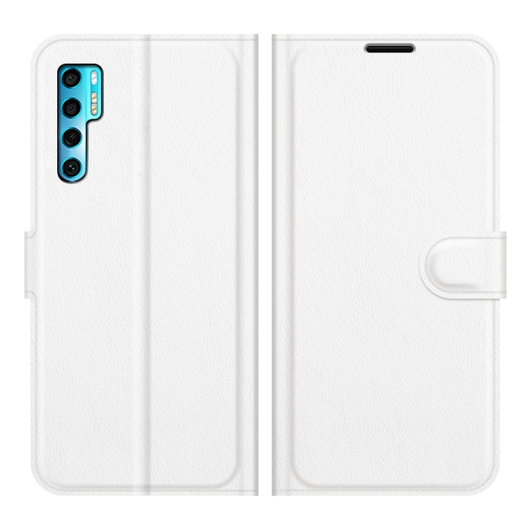 

For TCL 20 Pro 5G Litchi Texture Horizontal Flip Protective Case with Holder & Card Slots & Wallet(White)
