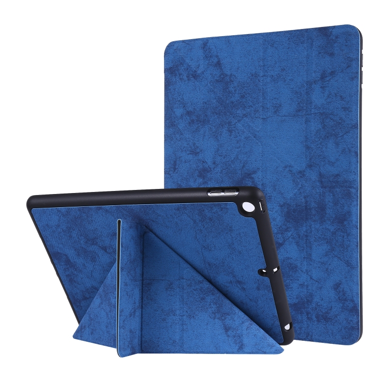 

For iPad 10.2 inch / iPad 10.2 2020 Silk Texture Horizontal Deformation Flip Leather Case with Holder & Pen Slot(Blue)
