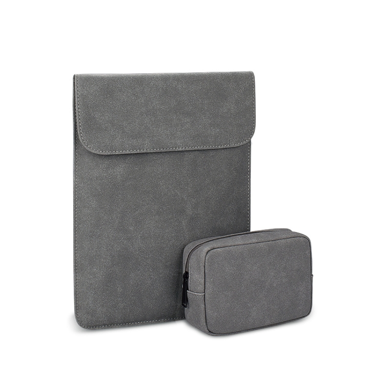 

PU02 Ultra-thin Notebook Liner Bag with Small Bag, Size:13.3 inch(Dark Grey)