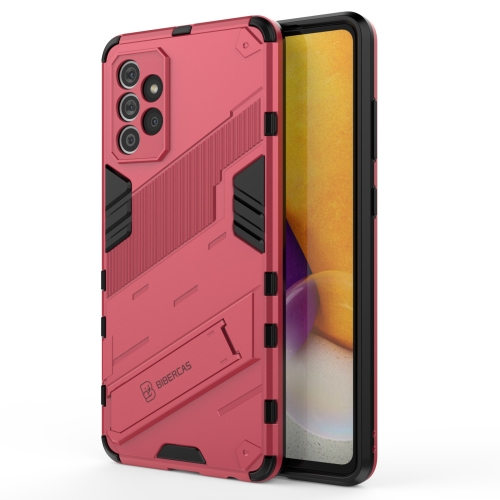 

For Samsung Galaxy A72 5G / 4G Punk Armor 2 in 1 PC + TPU Shockproof Case with Invisible Holder(Light Red)