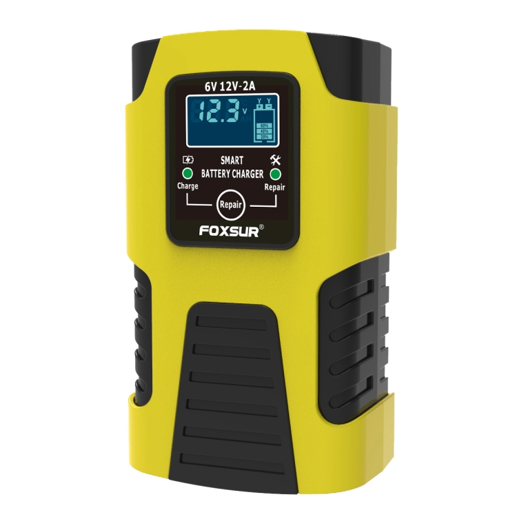 

FOXSUR 2A / 6V / 12V Car / Motorcycle 3-stage Full Smart Battery Charger, Plug Type:UK Plug(Yellow)