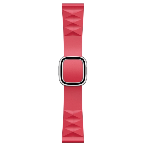 

Modern Style Silicone Replacement Strap Watchband For Apple Watch Series 6 & SE & 5 & 4 40mm / 3 & 2 & 1 38mm, Style:Silver Buckle(Red)