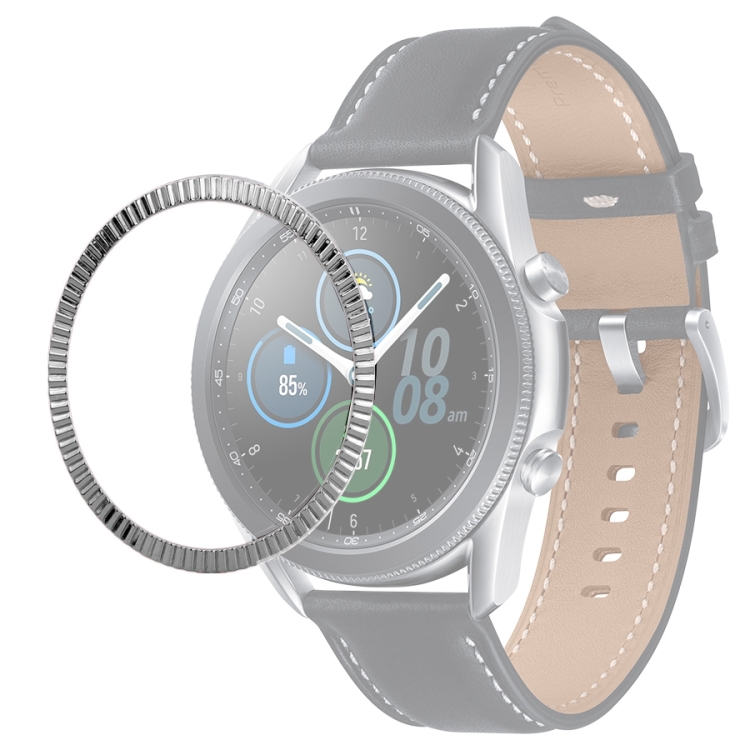 

For Samsung Galaxy Watch 3 41mm Smart Watch Wave Texture Bezel Ring(Silver)