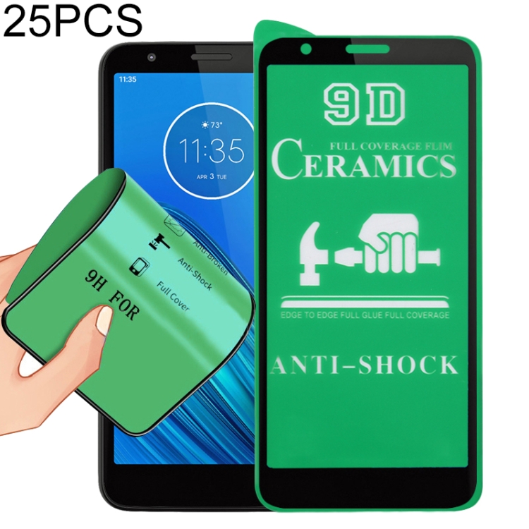 

For Motorola Moto E6 25 PCS 9D Full Screen Full Glue Ceramic Film