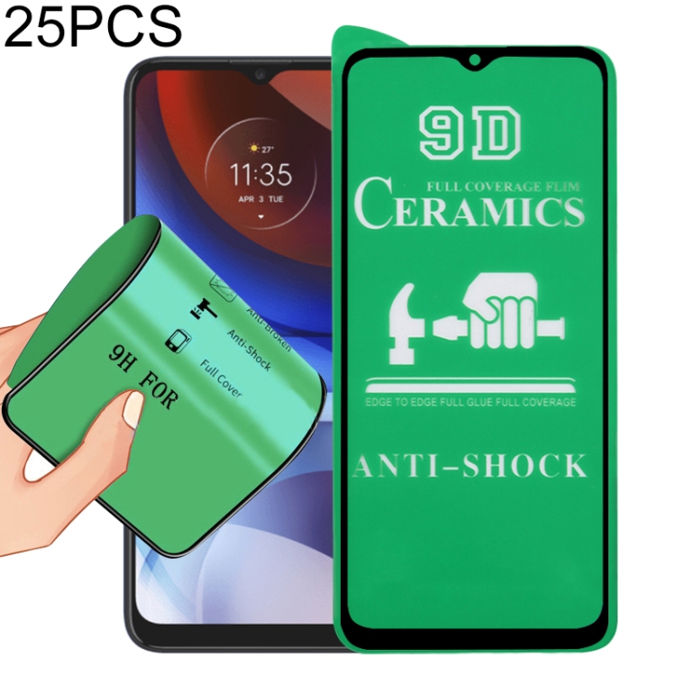 

For Motorola Moto E7 Power 25 PCS 9D Full Screen Full Glue Ceramic Film