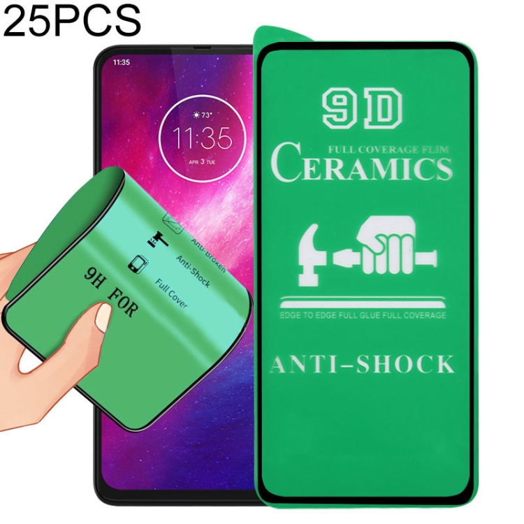 

For Motorola One Hyper 25 PCS 9D Full Screen Full Glue Ceramic Film