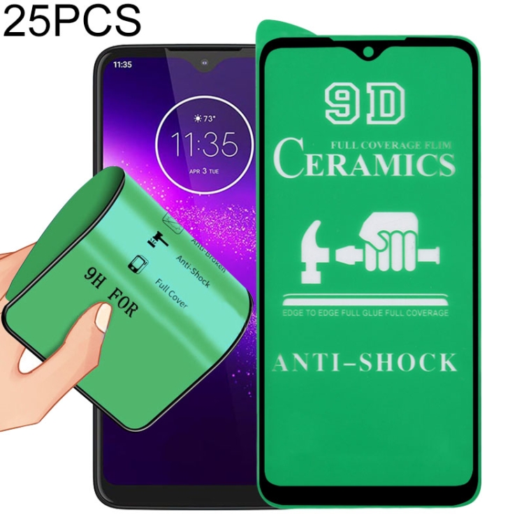 

For Motorola One Macro 25 PCS 9D Full Screen Full Glue Ceramic Film