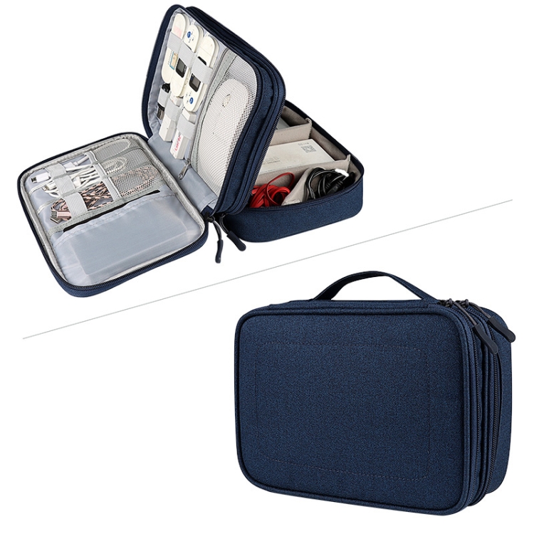 

SM02S Double-layer Multifunctional Digital Accessory Storage Bag(Navy Blue)