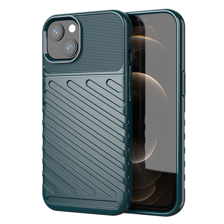 

Thunderbolt Shockproof TPU Soft Case For iPhone 13(Green)