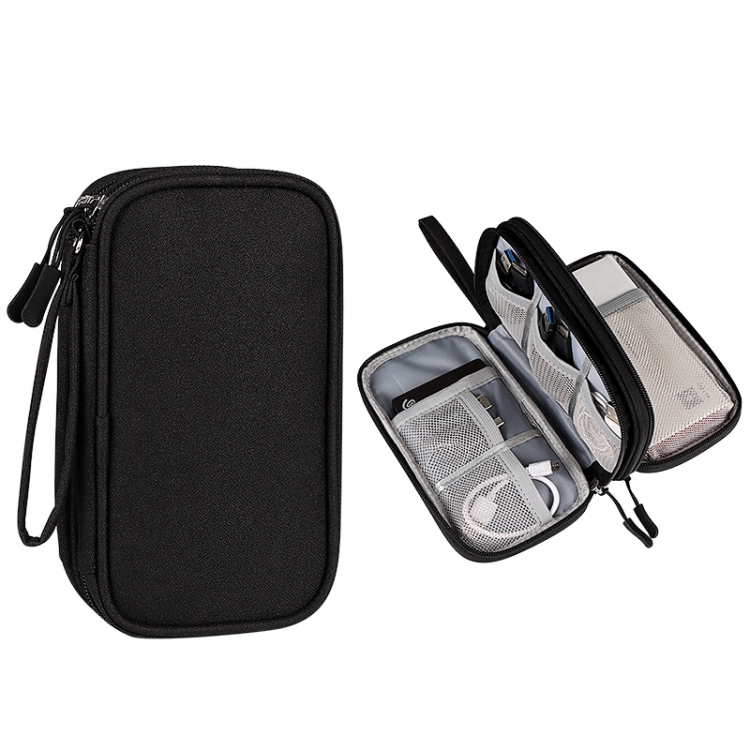 

SM05 Double-layer Digital Accessory Storage Bag with Lanyard(Black)