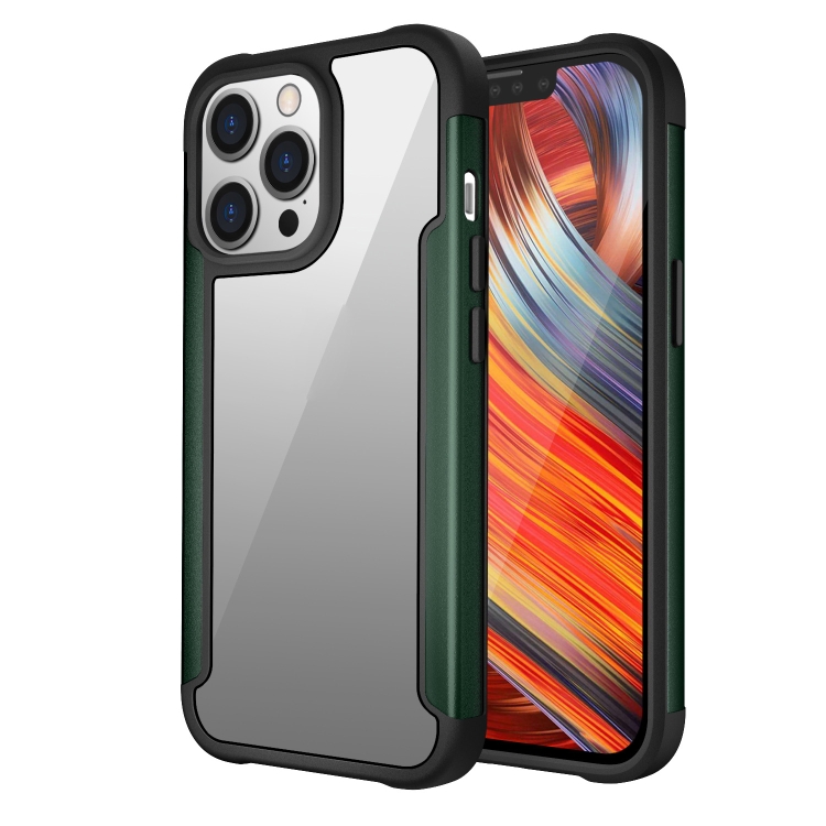

Iron Man Series Metal PC + TPU Protective Case For iPhone 13 Pro Max(Green)