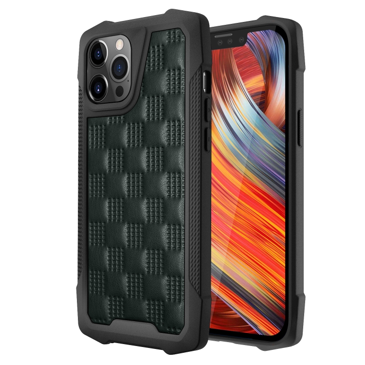 

3D Embossed PU+PC+TPU Non-slip Shockproof Protective Case For iPhone 13 Pro Max(Green)