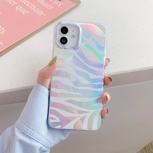 

IMD Laser Pattern TPU Protective Case For iPhone 12 Pro Max(Zebra)