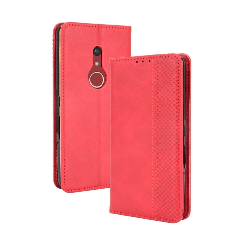 

For Fujitsu Arrows Be4 Plus / F-41B Magnetic Buckle Retro Crazy Horse Texture Horizontal Flip Leather Case with Holder & Card Slots & Photo Frame(Red)