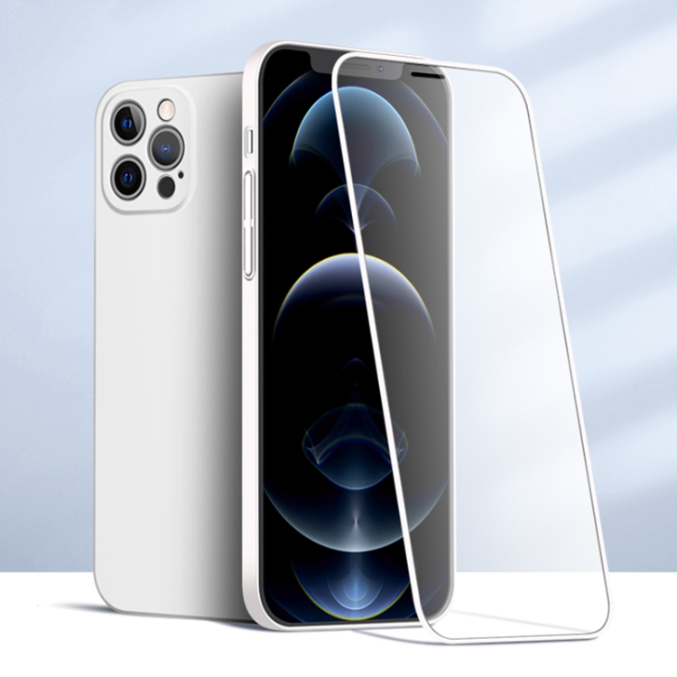 

TOTUDESIGN AA-172 Dazzling Series Frosted PC Case with Tempered Glass Film For iPhone 12 Pro(White)