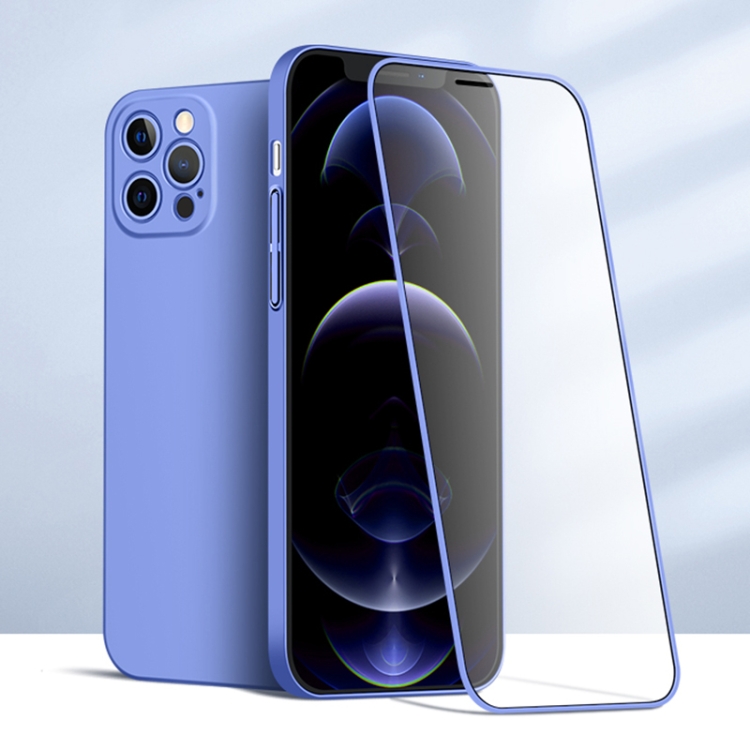 

TOTUDESIGN AA-172 Dazzling Series Frosted PC Case with Tempered Glass Film For iPhone 12 Pro Max(Purple)