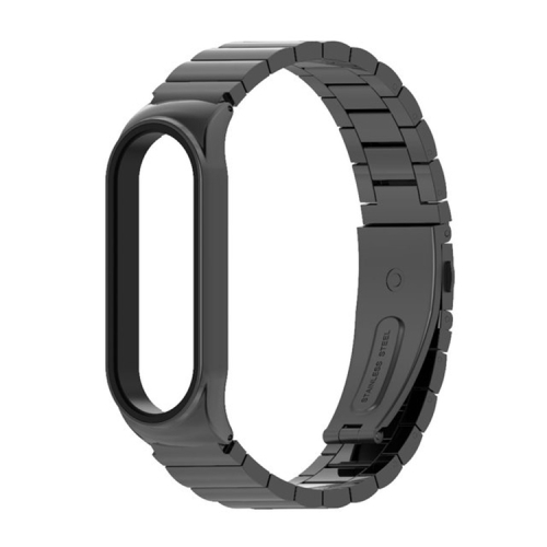 

For Xiaomi Mi Band 6 / 5 / 4 / 3 Mijobs Metal CS Bamboo Joint Stainless Steel Replacement Watchband(Black)