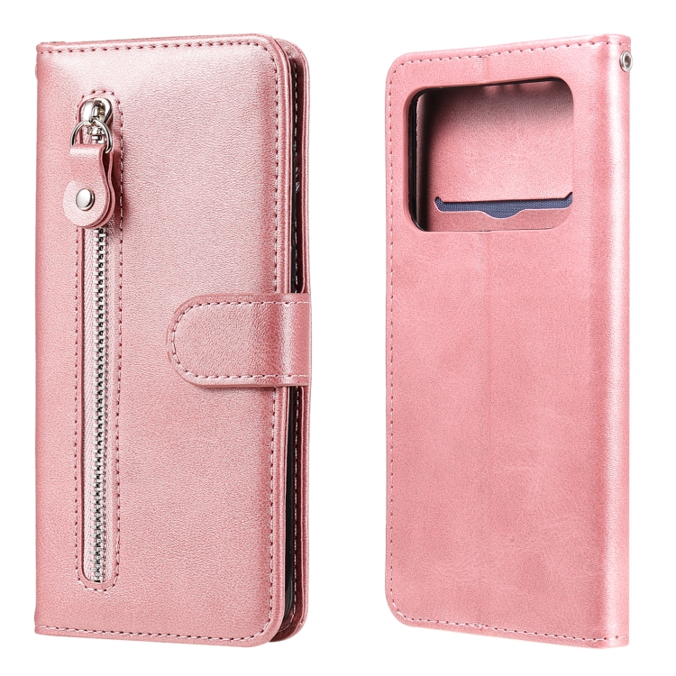 

For Xiaomi Mi 11 Ultra Fashion Calf Texture Zipper Horizontal Flip Leather Case with Holder & Card Slots & Wallet(Rose Gold)