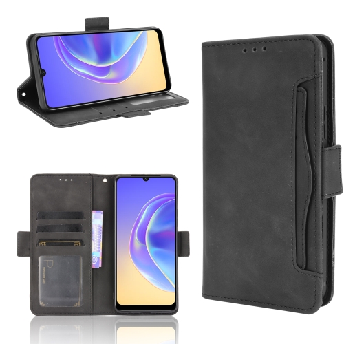 

For vivo V21e 4G / Y73 2021 Skin Feel Calf Pattern Horizontal Flip Leather Case with Holder & Card Slots & Photo Frame(Black)