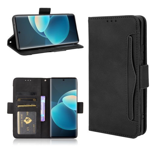 

For vivo X60 Pro / X60 5G Curved Surface Skin Feel Calf Pattern Horizontal Flip Leather Case with Holder & Card Slots & Photo Frame(Black)