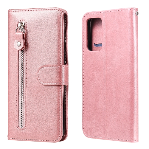 

For Samsung Galaxy A82 5G Fashion Calf Texture Zipper Horizontal Flip Leather Case with Holder & Card Slots & Wallet(Rose Gold)