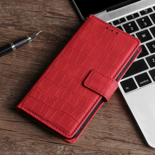 

For Ulefone Power 3 / 3S Skin Feel Crocodile Texture Magnetic Clasp Horizontal Flip PU Leather Case with Holder & Card Slots & Wallet(Red)