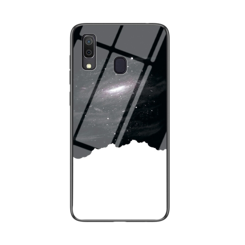 

For Samsung Galaxy A30 Starry Sky Painted Tempered Glass TPU Shockproof Protective Case(Cosmic Starry Sky)