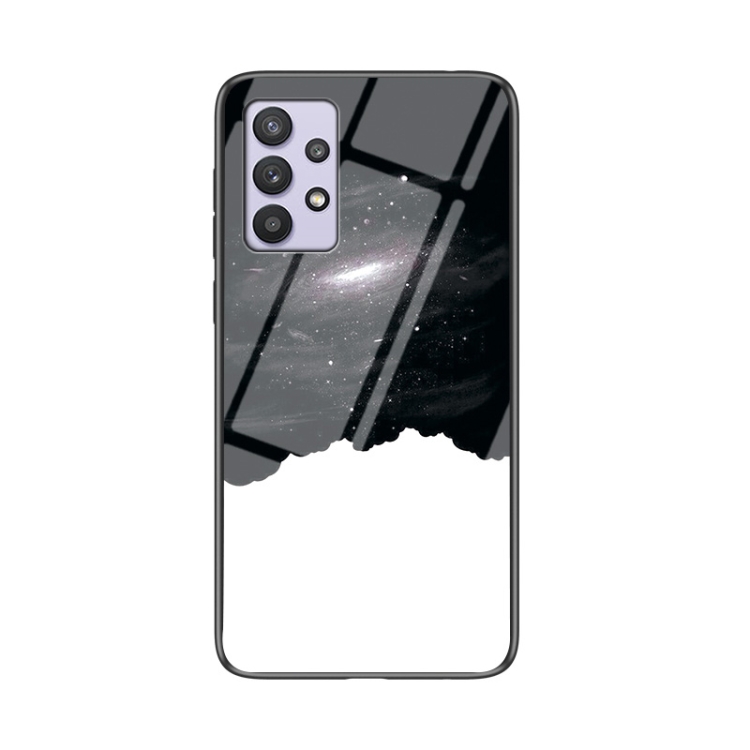 

For Samsung Galaxy A32 Starry Sky Painted Tempered Glass TPU Shockproof Protective Case(Cosmic Starry Sky)