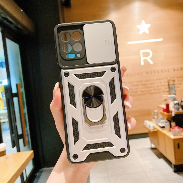 

For Motorola Moto G100 Sliding Camera Cover Design TPU+PC Protective Case(Silver)