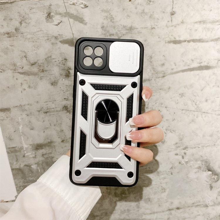 

For OPPO A93 Sliding Camera Cover Design TPU+PC Protective Case(Silver)