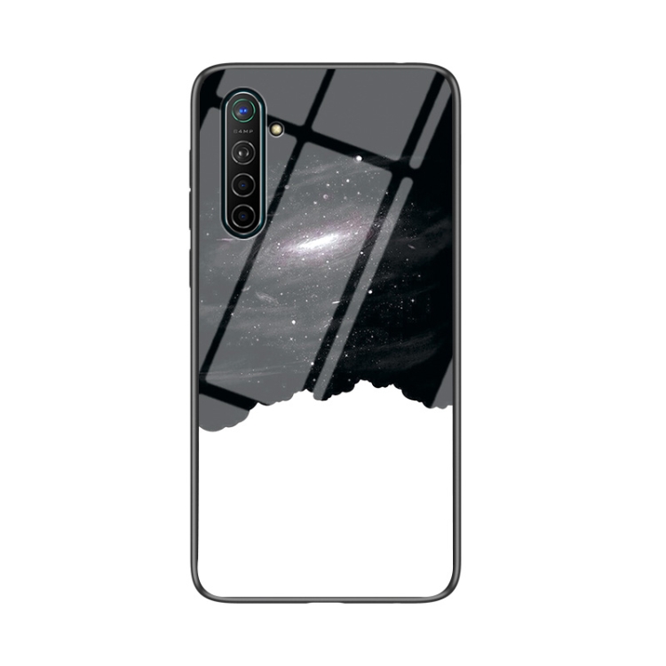 

For OPPO Realme XT Starry Sky Painted Tempered Glass TPU Shockproof Protective Case(Cosmic Starry Sky)
