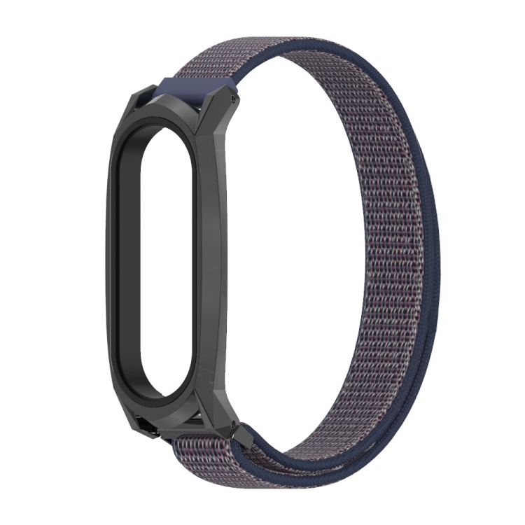 

For Xiaomi Mi Band 6 / 5 / 4 / 3 Mijobs GT Nylon Loop Replacement Watchband(Midnight Blue Black)