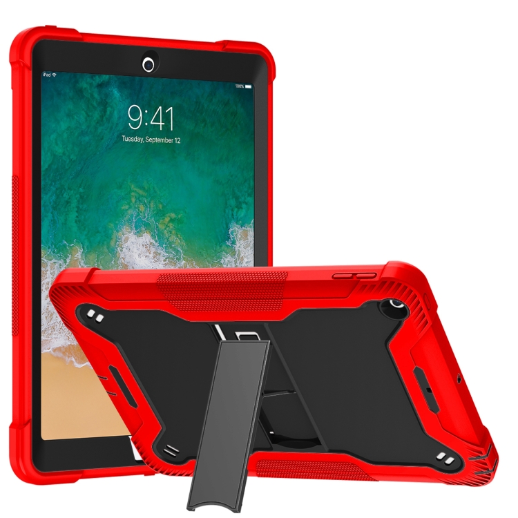 

Silicone + PC Shockproof Protective Case with Holder For iPad 9.7 inch (2017/2018)(Red + Black)