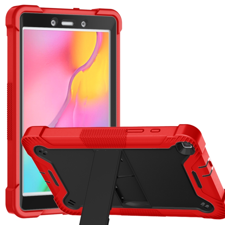 

For Samsung Galaxy Tab A 8.0 2019 Silicone + PC Shockproof Protective Case with Holder(Red + Black)