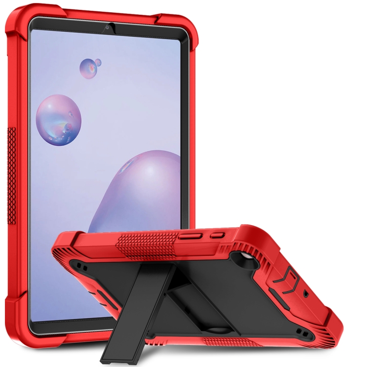 

For Samsung Galaxy Tab A 8.4(2020) Silicone + PC Shockproof Protective Case with Holder(Red + Black)