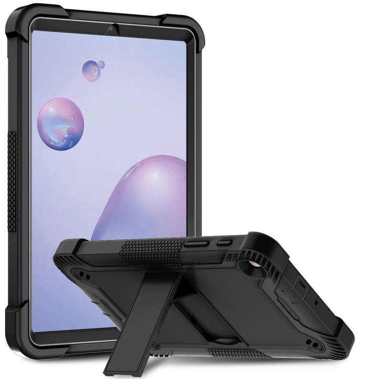 

For Samsung Galaxy Tab A 8.4(2020) Silicone + PC Shockproof Protective Case with Holder(Black)