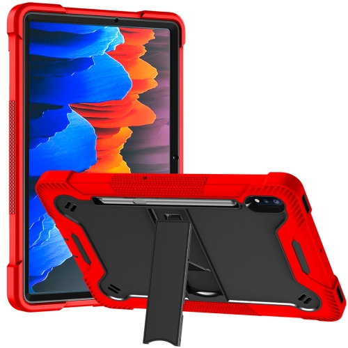 

For Samsung Galaxy Tab S7 Silicone + PC Shockproof Protective Case with Holder(Red + Black)