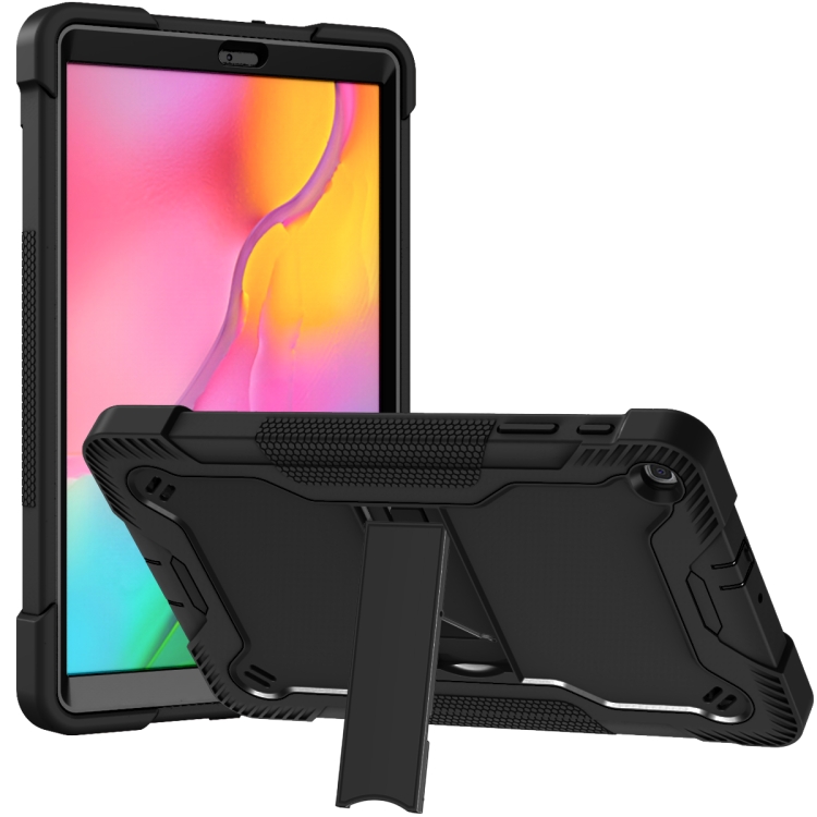 

For Samsung Galaxy Tab A 10.1 (2019) Silicone + PC Shockproof Protective Case with Holder(Black)