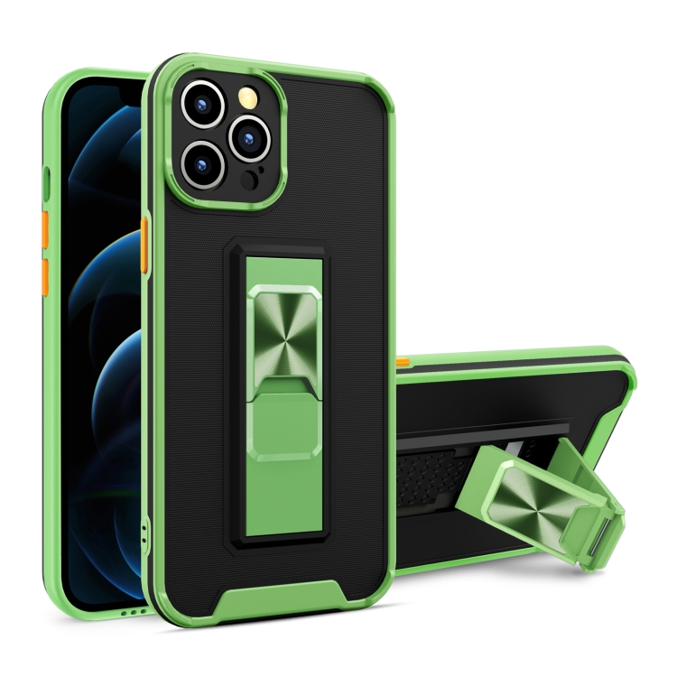 

Dual-color Skin Feel TPU + PC Magnetic Shockproof Case with Invisible Holder For iPhone 12(Grass Green)