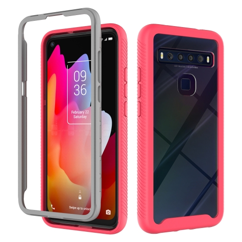 

For TCL 10L Starry Sky Solid Color Series Shockproof PC + TPU Case(Rose Red)