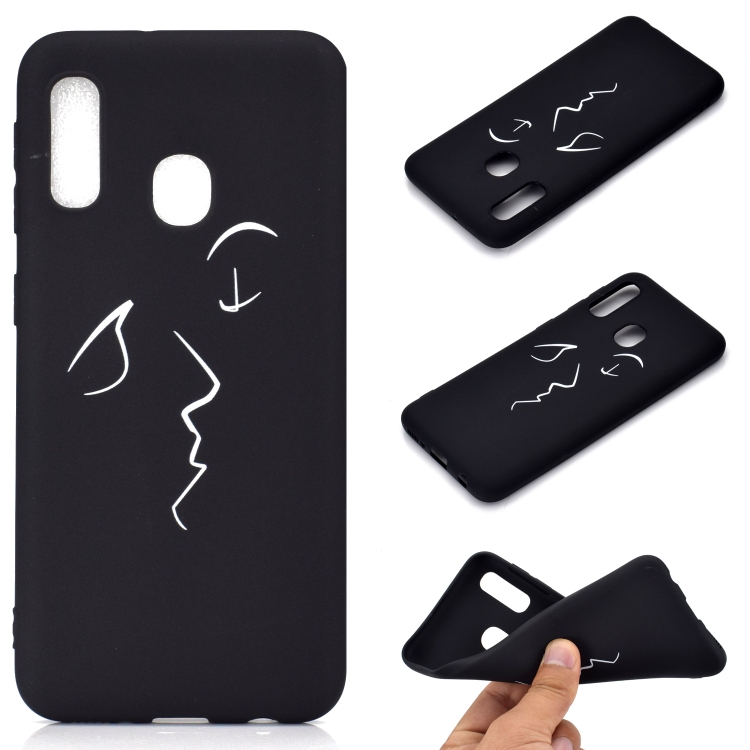 

For Galaxy A20e Shockproof Stick Figure Pattern Soft TPU Protective Case(Kiss)
